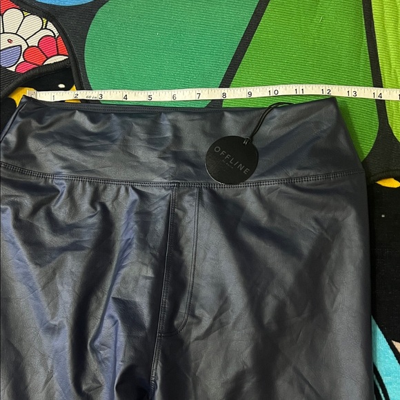 Aerie OFFLINE NAVY Faux Leather Real Luxe Leggings NWT - Picture 9 of 10